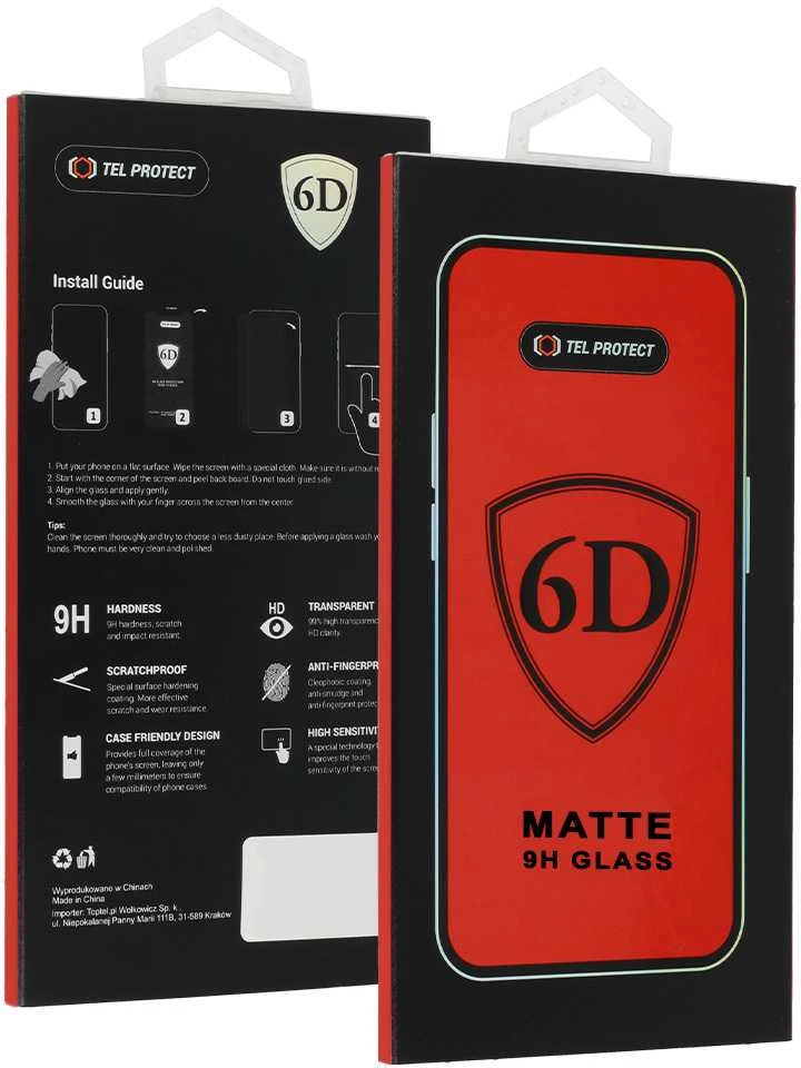 Tel Protect Full Glue 6D Matt Apsauginis stiklas skirtas Apple iPhone 11 Juodas