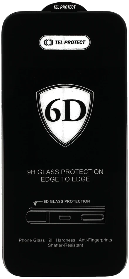 Tel Protect Full Glue 6D grūdintas stiklas, skirtas XIAOMI REDMI NOTE 15, Juodas