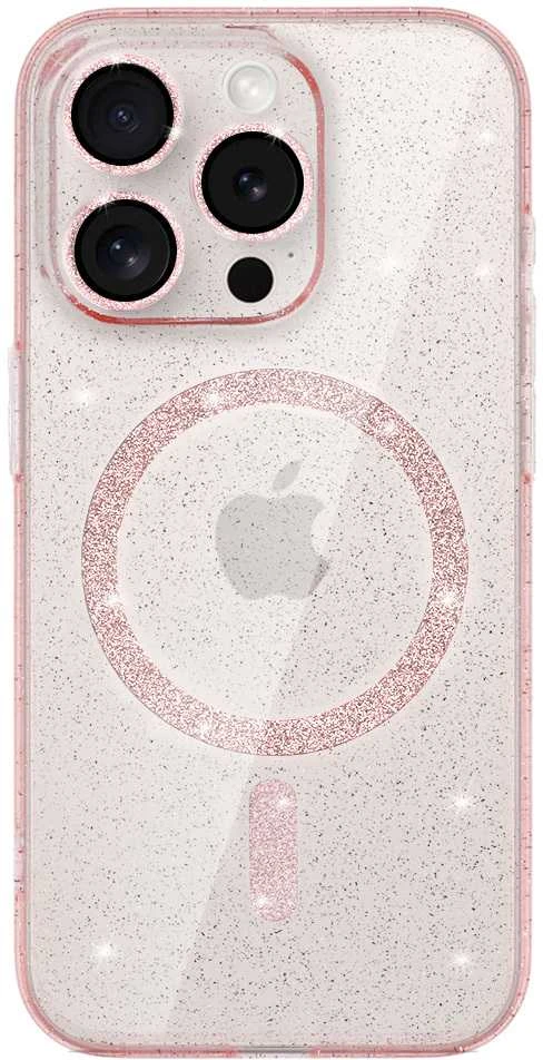 Toptel Tel Protect Glitter Magsafe dėklas skirtas Samsung Galaxy S26 rožinės spalvos clear