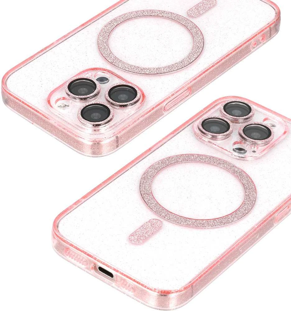 Toptel Tel Protect Glitter Magsafe dėklas skirtas Samsung Galaxy S26 rožinės spalvos clear
