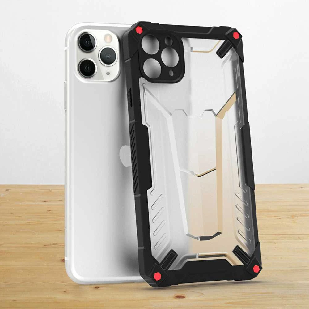 Tel Protect Hybrid dėklas skirtas iPhone 12 Pro Max juodos spalvos