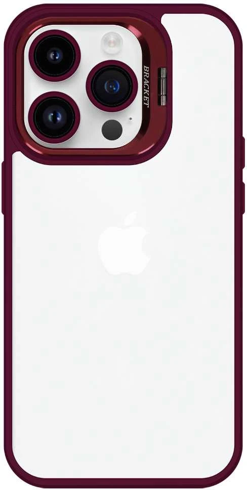 Tel Protect Kickstand dėklas + apsauginis stiklas kamerai (lens) skirtas Apple iPhone 11 Pro burgundy