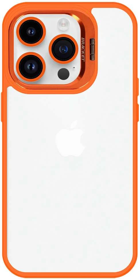 Tel Protect Kickstand dėklas + apsauginis stiklas kamerai (lens) skirtas Apple iPhone 11 Pro Max oranžinės spalvos