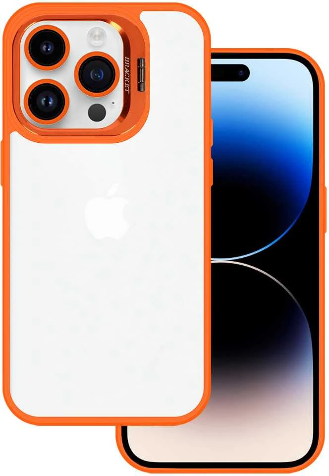Tel Protect Kickstand dėklas + apsauginis stiklas kamerai (lens) skirtas Apple iPhone 11 Pro Max oranžinės spalvos
