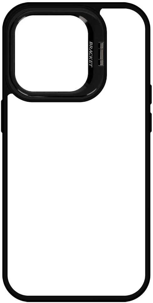 Tel Protect Kickstand dėklas + apsauginis stiklas kamerai (lens) skirtas Apple iPhone 15 Plus juodos spalvos