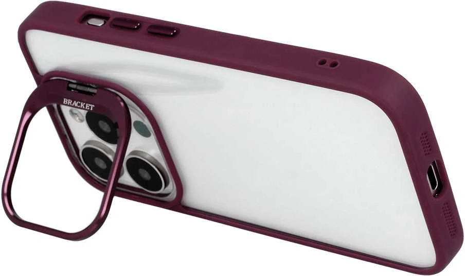 Tel Protect Kickstand dėklas + apsauginis stiklas kamerai (lens) skirtas Apple iPhone 11 Pro burgundy