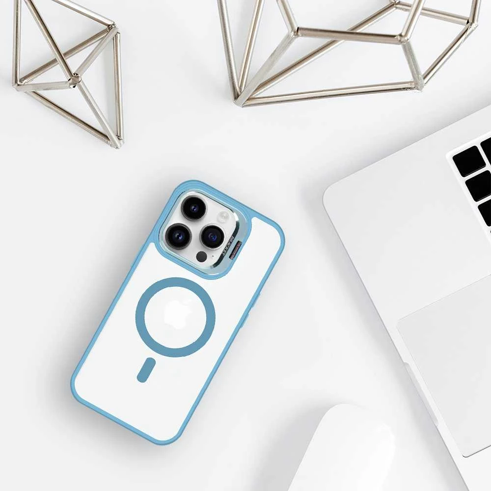 Tel Protect Kickstand Magsafe dėklas skirtas Apple iPhone 14 mėlynos spalvos