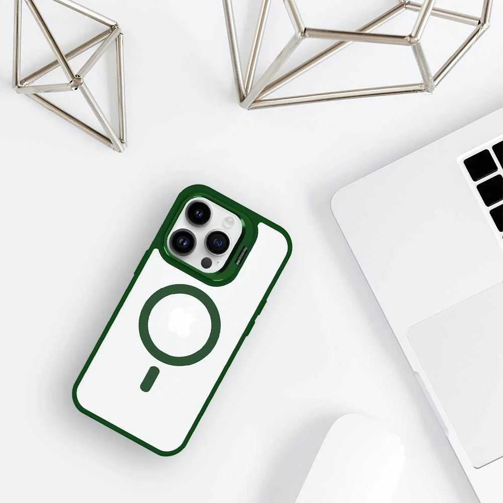 Tel Protect Kickstand Magsafe dėklas skirtas Apple iPhone 14 Pro žalios spalvos
