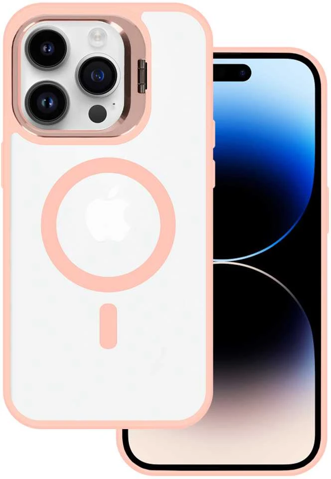 Tel Protect Kickstand Magsafe dėklas skirtas Apple iPhone 14 Pro light rožinės spalvos