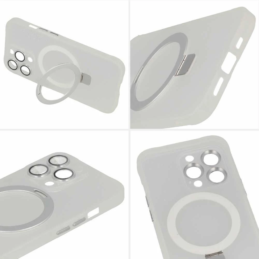 Tel Protect Magical Magsafe Stand dėklas skirtas Apple iPhone 15 Pro Max sidabro spalvos