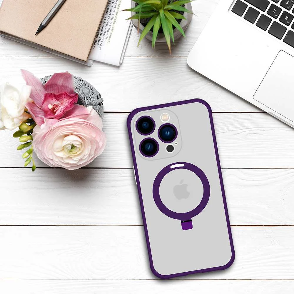 Tel Protect Magical Magsafe Stand dėklas skirtas Apple iPhone 15 Plus violetinės spalvos