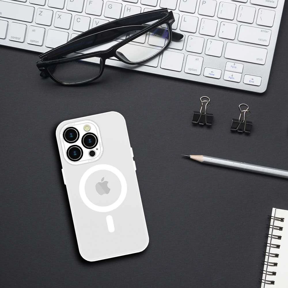 Tel Protect Magmat dėklas skirtas Apple iPhone 15 Plus baltos spalvos