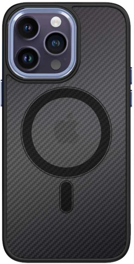 Tel Protect Magnetic Carbon dėklas skirtas Apple iPhone 15 Plus juodas-violetinis