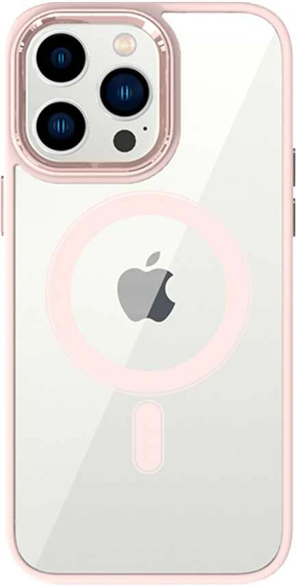 Tel Protect Magnetic Clear Dėklas skirtas Apple iPhone 15 Pro Max lašišų spalvos
