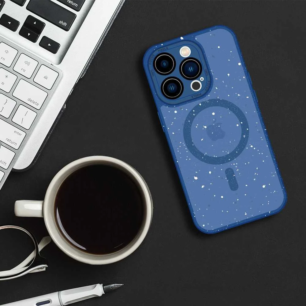 Tel Protect Magnetic Splash Frosted dėklas skirtas Apple iPhone 15 Pro Max mėlynos spalvos