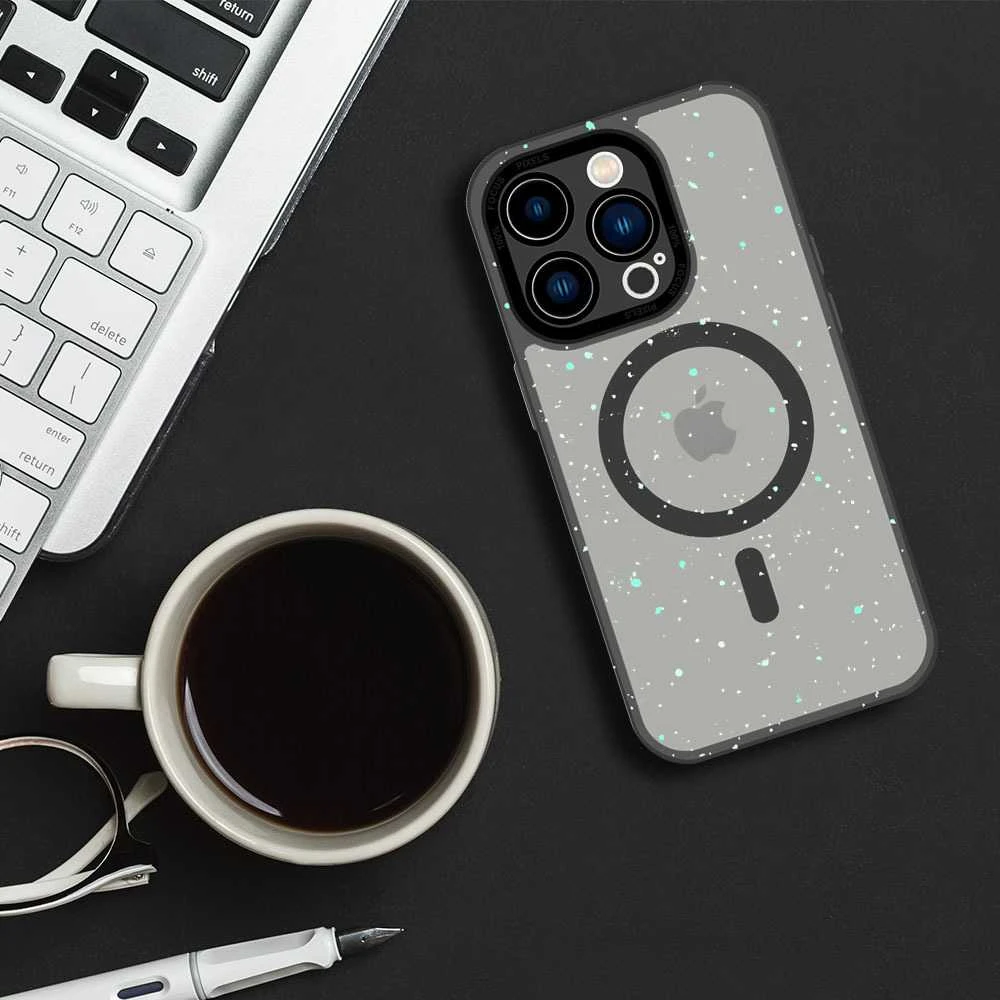 Tel Protect Magnetic Splash Frosted dėklas skirtas iPhone 15 Plus juodos spalvos