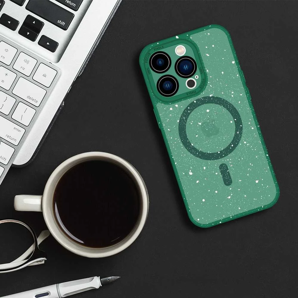 Tel Protect Magnetic Splash Frosted dėklas skirtas Apple iPhone 15 Pro Max žalios spalvos