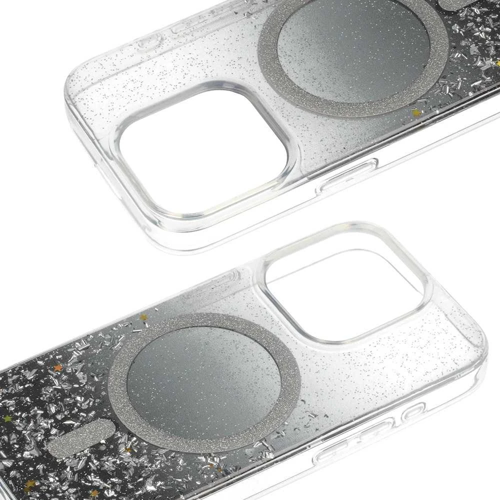 Tel Protect Moonlite Magsafe dėklas skirtas Apple iPhone 15 juodas skaidrus