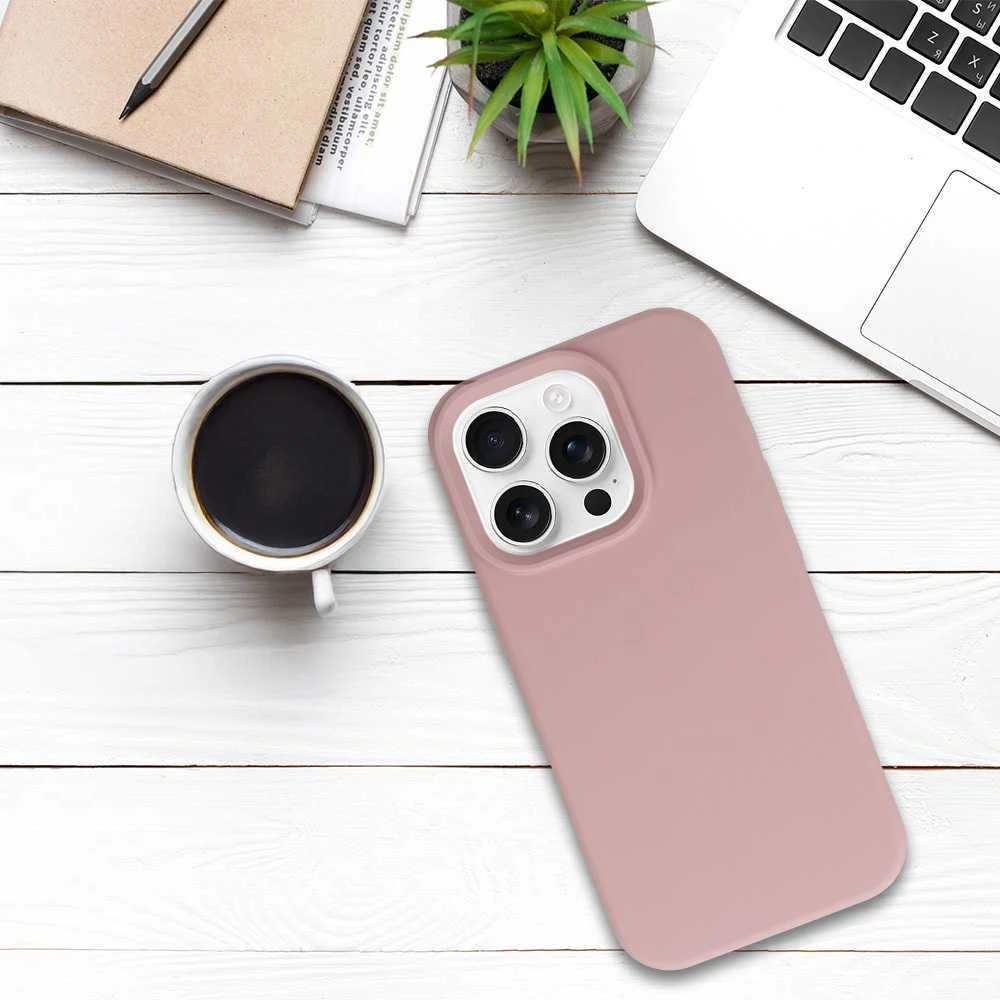 Tel Protect silikoninis Premium dėklas telefonui iPhone 16 Pro pudros spalvos