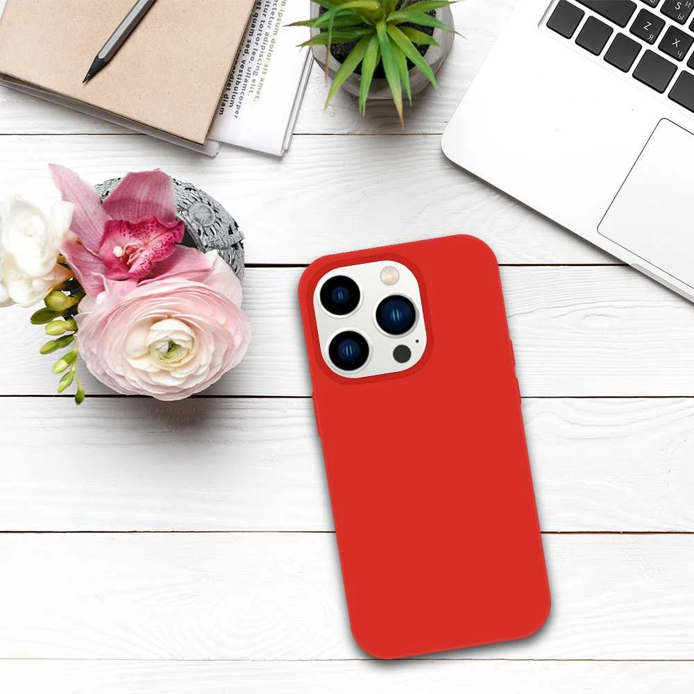Tel Protect silikoninis Premium dėklas telefonui Apple iPhone 15 Pro Max raudonos spalvos
