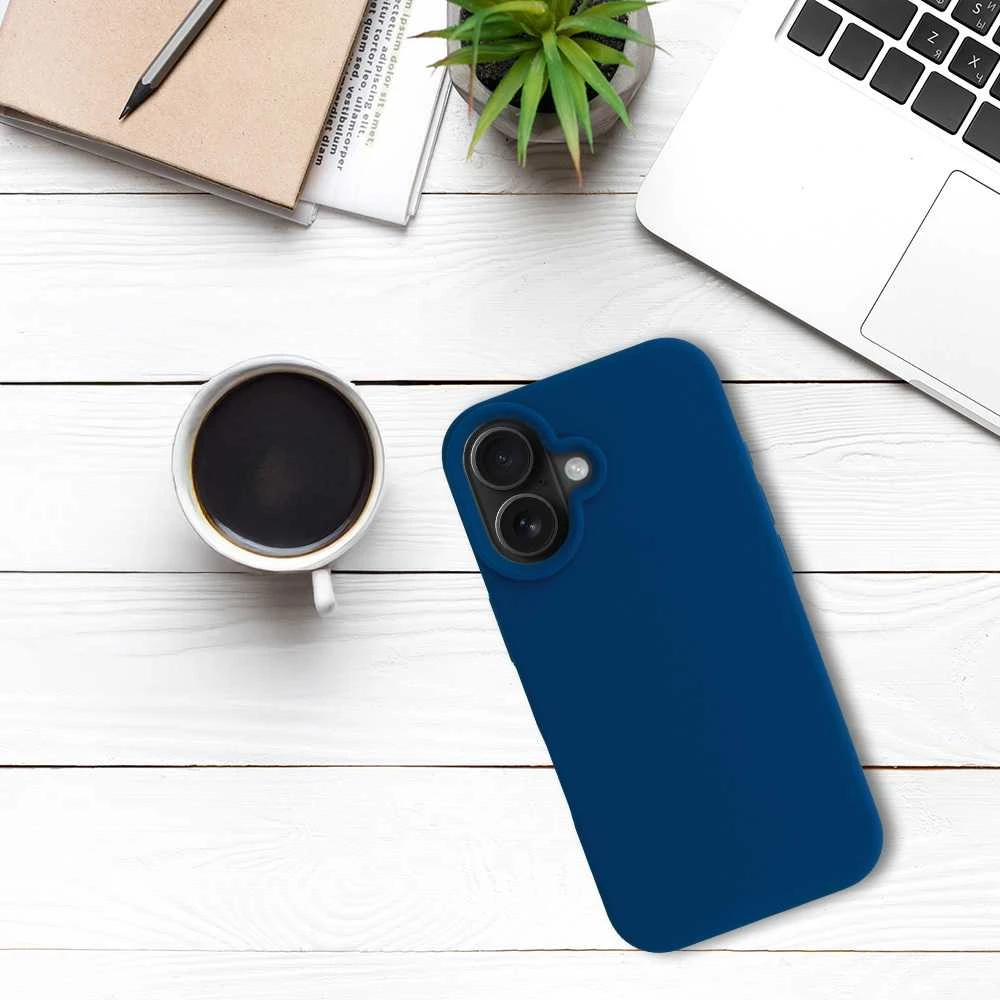 Tel Protect silikoninis Premium dėklas telefonui Apple iPhone 16 mėlynos spalvos