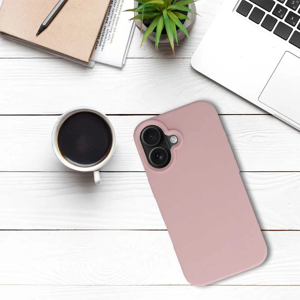 Tel Protect silikoninis Premium dėklas telefonui Apple iPhone 16 powder
