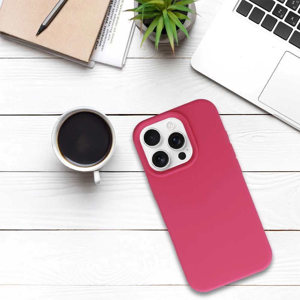 Tel Protect silikoninis Premium dėklas telefonui Apple iPhone 16 raspberry