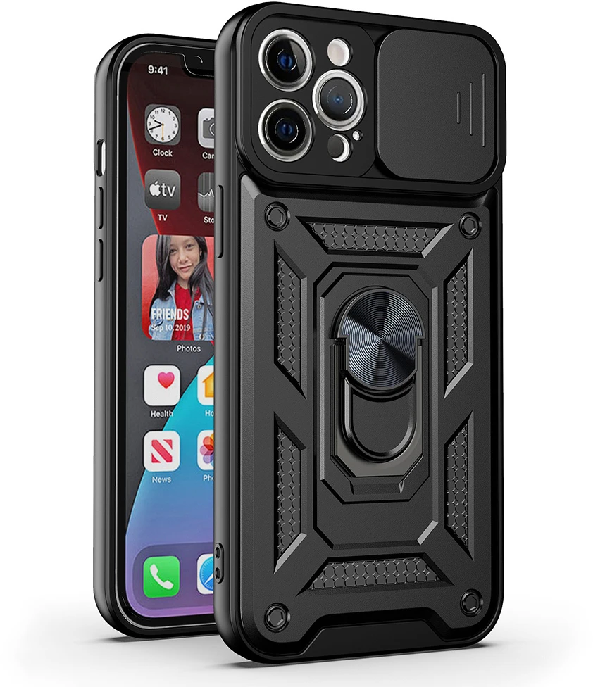 Fusion Accessories Slide Camera Armor dėklas skirtas Samsung Galaxy S26 juodos spalvos
