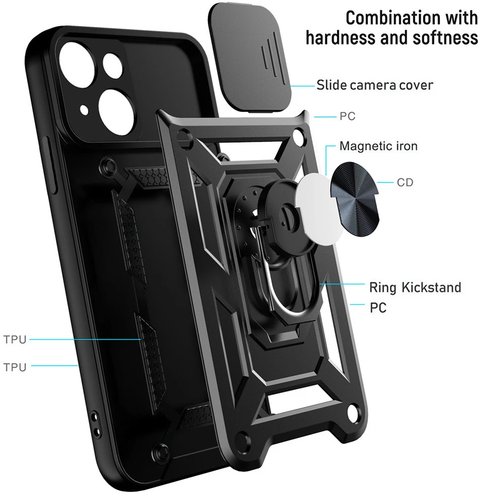 Fusion Accessories Slide Camera Armor dėklas skirtas Samsung Galaxy S26 juodos spalvos