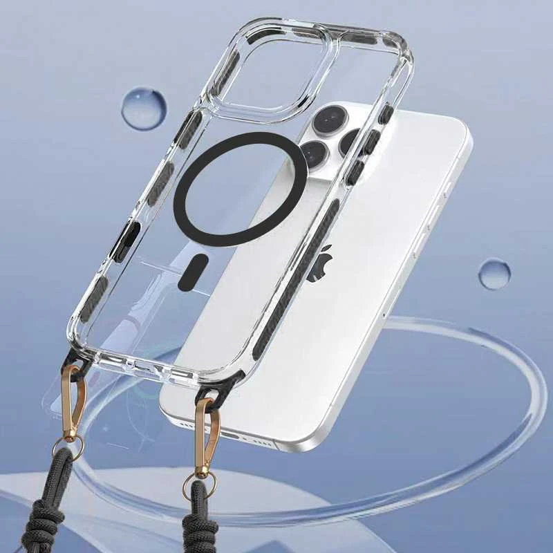 Tel Protect Strap Clear dėklas skirtas Apple iPhone 17 Air juodos spalvos
