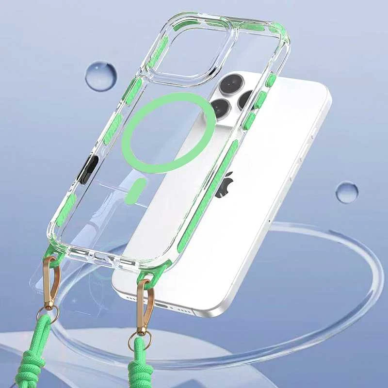 Tel Protect Strap Clear dėklas skirtas Apple iPhone 17 žalios spalvos