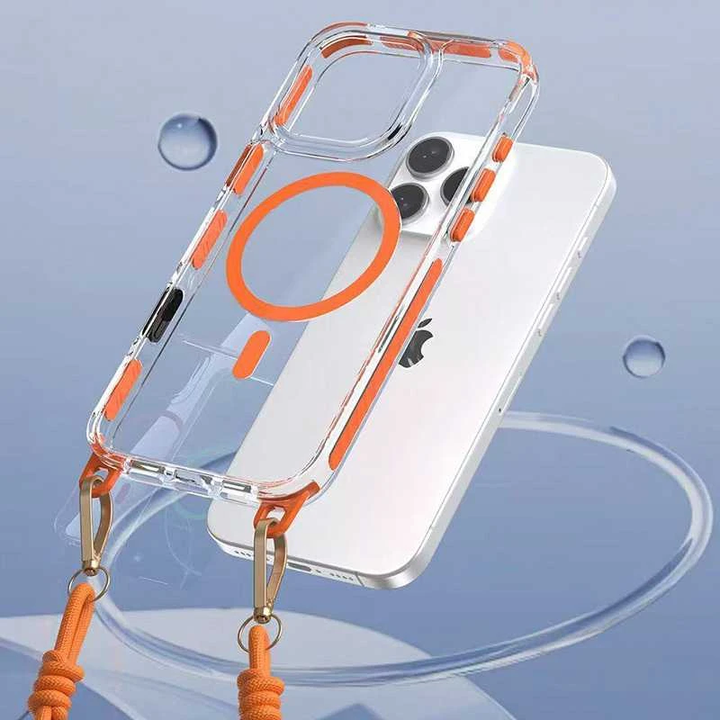 Tel Protect Strap Clear dėklas skirtas Apple iPhone 17 Air oranžinės spalvos