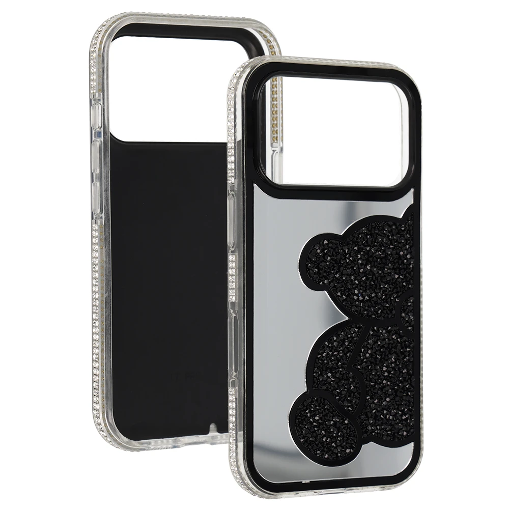 Fusion Accessories Tel Protect Teddy Bear dėklas skirtas Apple iPhone 17 Pro Max juodos spalvos