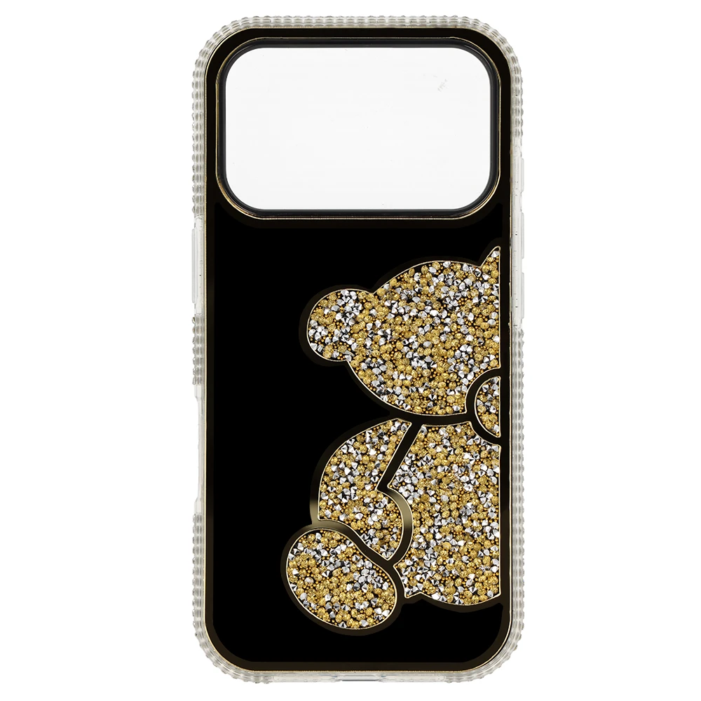 Fusion Accessories Tel Protect Teddy Bear dėklas skirtas Apple iPhone 17 Pro Max aukso spalvos