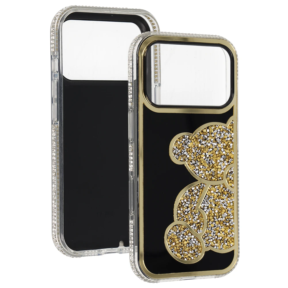Fusion Accessories Tel Protect Teddy Bear dėklas skirtas Apple iPhone 17 Pro Max aukso spalvos