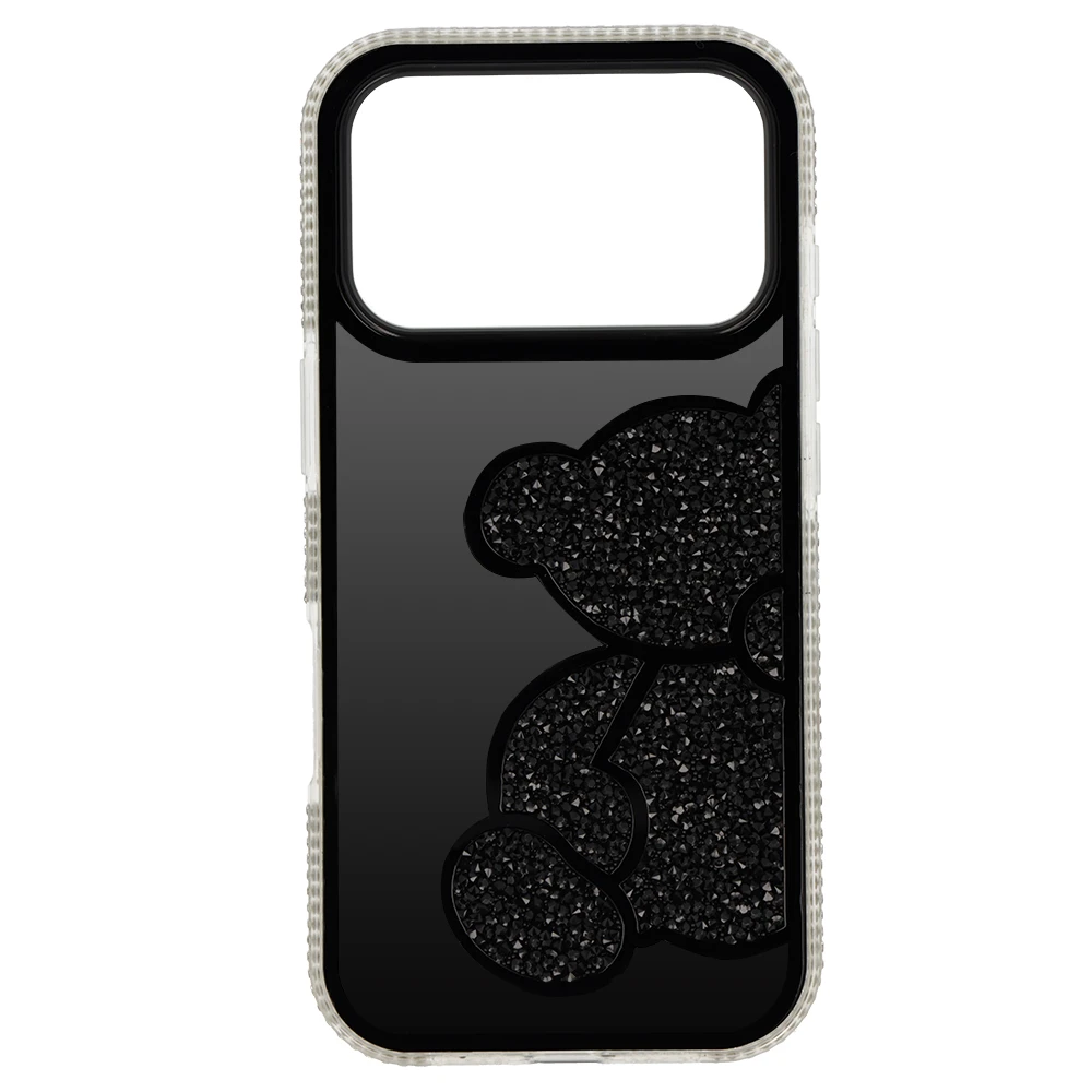 Fusion Accessories Tel Protect Teddy Bear dėklas skirtas Apple iPhone 17 Pro Max juodos spalvos