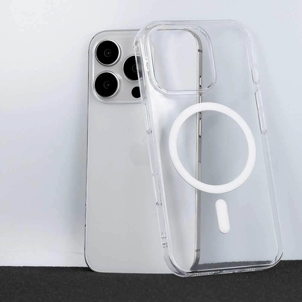 Toptel Tel Protect Transparent Slim Magsafe dėklas skirtas Apple iPhone 14 baltos spalvos