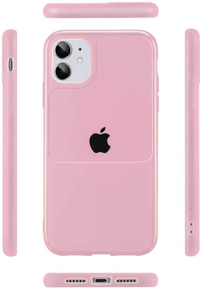 Tel Protect Window dėklas skirtas Apple iPhone 12 Mini rožinės spalvos