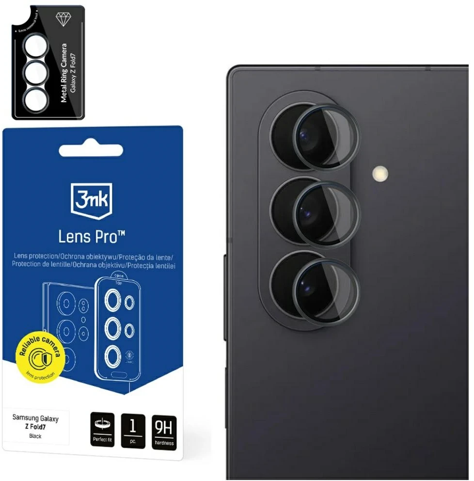 Kameros objektyvo apsauga 3MK Lens Protection Pro, skirta „Samsung Galaxy Z Fold7“ juodos spalvos 1 vnt.