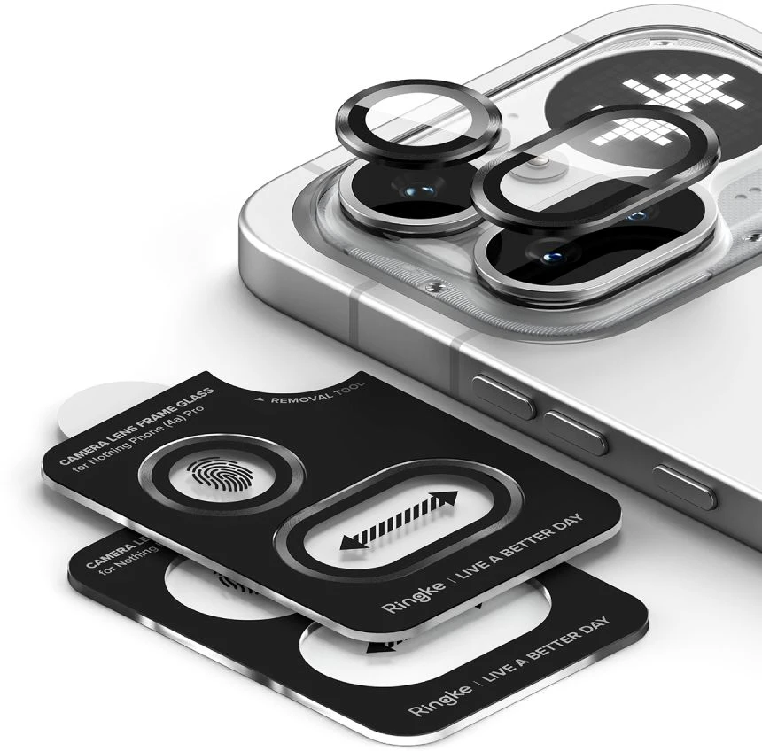 Telefono kameros apsauga Ringke CAMERA 2-pack Nothink Phone 4A Pro juodos spalvos