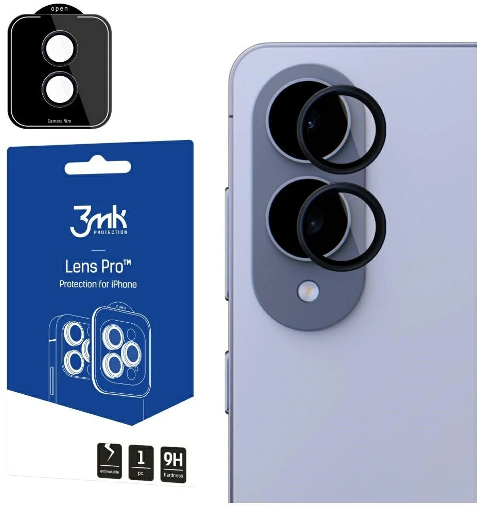 3MK Lens Protection Pro kameros objektyvo apsauga Samsung Galaxy S25 Edge Juodas 1 vnt.