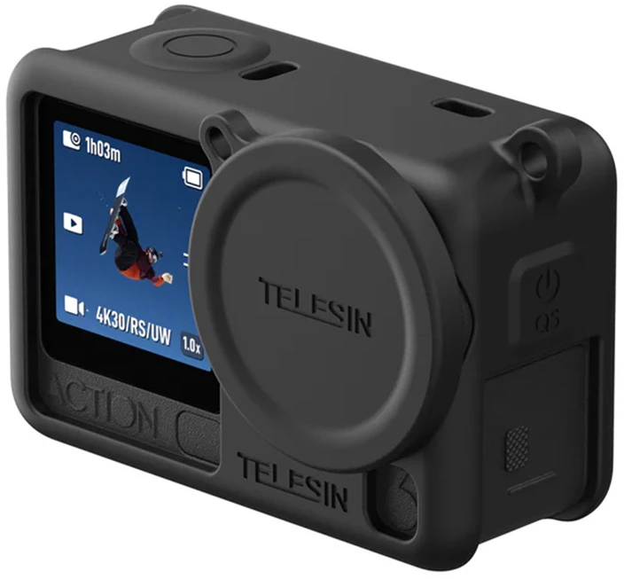 Telesin Silicone Protective Case for DJI Osmo Action 6 juodos spalvos