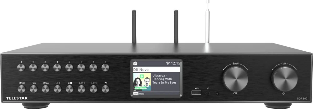 Telestar TOP 500 Hi-Fi Imtuvas DAB+/FM/Internet Radio, Bluetooth, USB, LAN/Wi-Fi, Juodas