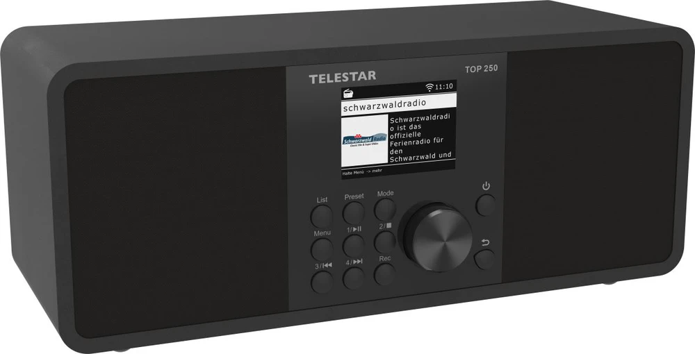 Telestar TOP250 Stereo Internet/DAB+/FM Radio, Bluetooth, USB Recording, Wi-Fi, Juodas
