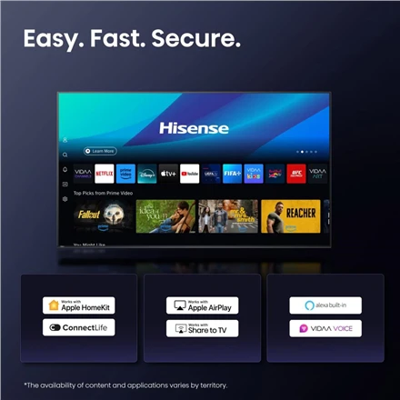Televizorius Hisense 65A6Q | 65 | Smart TV | VIDAA Smart OS | UHD | Juodas