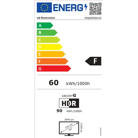 50 colių LG 50QNED80A3A 4K išmanusis TV 2025