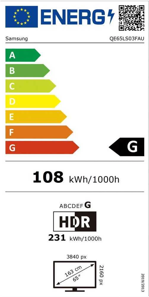 Televizorius Samsung QE65LS03FAUXXH 2025 m. modelis