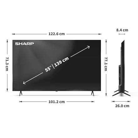 Televizorius Sharp | 55HL4265E | 55 | Smart TV | Google TV | UHD | Juodas