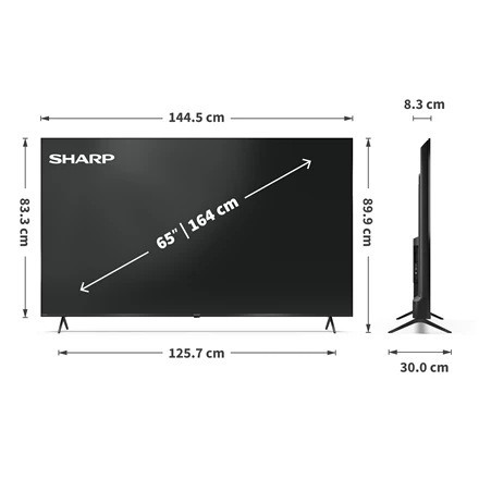Televizorius Sharp | 65HP5265E | 65 | Smart TV | Google TV | UHD | Juodas