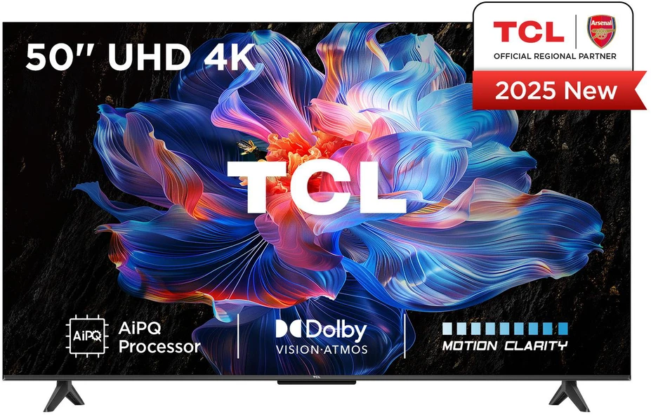 Televizorius TCL LED 4K TV | 50V6C | 50 | Smart TV | Google TV | UHD | Juodas